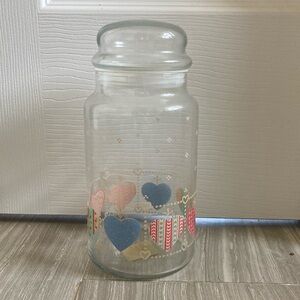 70s or 80s glass storage canister jar with lid